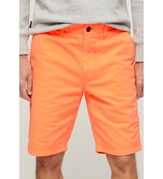 Superdry para hombre. M7110397A Pantalón chino corto Officer naranja (30), Casual, Algodón