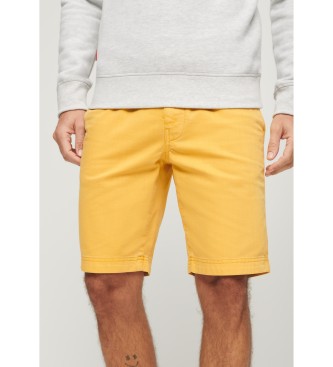 Superdry para hombre. M7110397A Pantalón chino corto Officer amarillo (28), Casual, Algodón