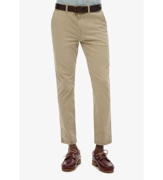 Superdryvoor mannen. M7011135A Internationale beige chino broek (34/32), Casual, Katoen