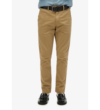 Superdry para hombre. M7011135A Pantalón chino International beige (32/32), Casual, Algodón