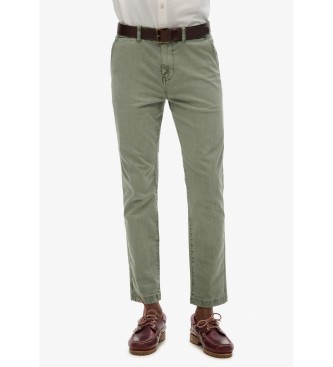Superdryvoor mannen. M7011135A Internationale groene chino broek (34/32), Casual, Katoen