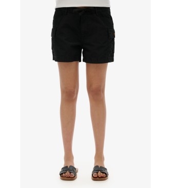 Superdry para mujer. W7110467A Shorts cargo Hot negro (L), Casual, Algodón