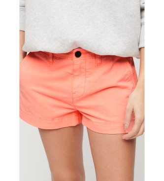 Superdry para mujer. W7110393A Pantalón Corto Chino Hot naranja (L), Casual, Algodón