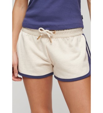 Superdry para mujer. W7110426A Pantalón Corto Logo Racer beige (L), Casual, Algodón