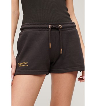 Superdry para mujer. W7110427A Pantalón Corto con logotipo Essential negro (L), Casual, Algodón