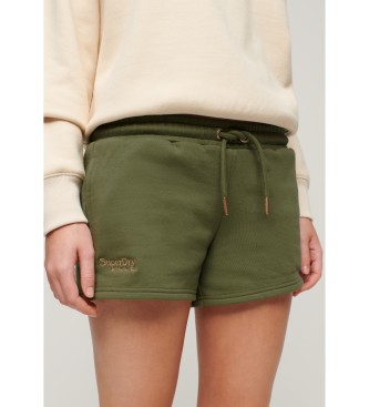 Superdry para mujer. W7110427A Pantalón Corto con logotipo Essential verde (M), Casual, Algodón