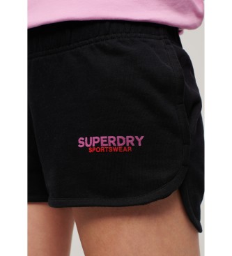 Superdry para mujer. W7110416A Pantalón corto Sportswear Racer negro (XL), Casual, Algodón 4