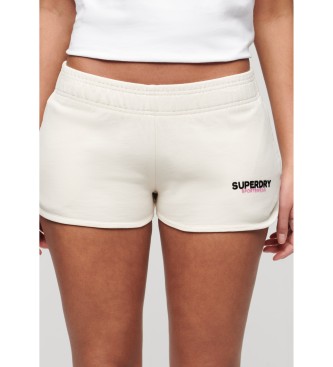 Superdry para mujer. W7110416A Pantalón corto Sportswear Racer blanco roto (S), Casual, Algodón