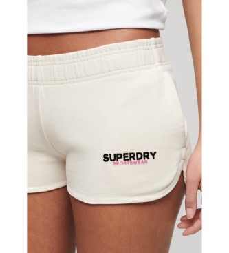 Superdry para mujer. W7110416A Pantalón corto Sportswear Racer blanco roto (L), Casual, Algodón 4