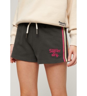Superdry para mujer. W7110428A Pantalón corto con rayas logo Rainbow negro (XS), Casual, Algodón