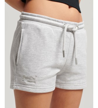 Pantalones cortos de punto con el logotipo Vintage bordado gris (M), Casual, Algodón, Sostenible