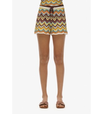 Para mujer. W7110444A Short de punto en zigzag (XS), Casual, Viscosa