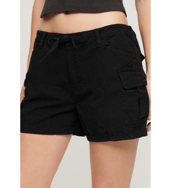 Superdry para mujer. W7110424A Short tipo cargo negro (XS), Casual, Algodón