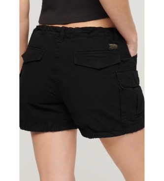 Superdry para mujer. W7110424A Short tipo cargo negro (L), Casual, Algodón 2