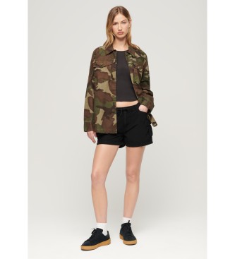 Superdry para mujer. W7110424A Short tipo cargo negro (L), Casual, Algodón 3