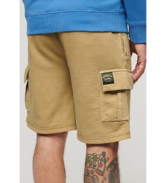 Superdry para hombre. M7110425A Pantalón corto cargo con pespuntes en contraste marrón (S), Casual, Algodón 2