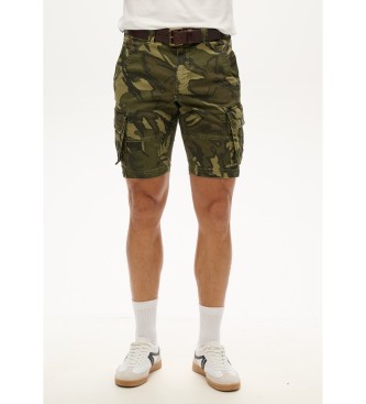 Superdry para hombre. M7110433A Pantalón corto tipo cargo Core verde (32), Casual, Camuflaje, Algodón