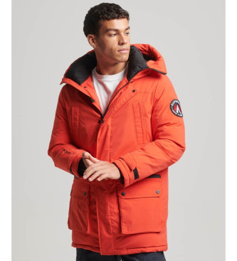 Superdry Per Uomo. M5011754A Parka Imbottito Rosso Cittadino (S), Casual, Poliestere