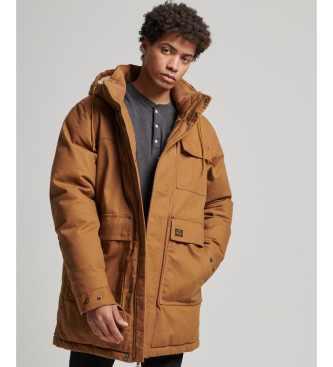 Superdry para hombre. M5011745A Parka con capucha Workwear marrón (S), Casual, Algodón