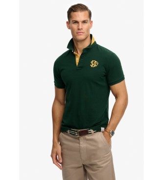 Superdry para hombre. M1110465A Polo Pique Monogram verde (XXL), Casual, Algodón, Manga corta