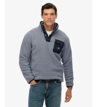 Superdry para hombre. M2014283A Polar Fuji Popper azul (XL), Casual, Poliéster Reciclado, Sostenible