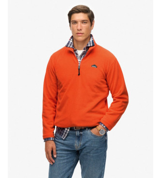 Superdry para hombre. M2014194A Polar Half Zip naranja (L), Casual, Poliéster Reciclado, Sostenible
