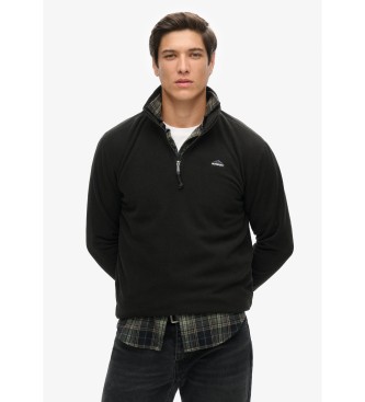 Superdry para hombre. M2014194A Polar Fleece nero (M), Negro, Casual, Poliéster