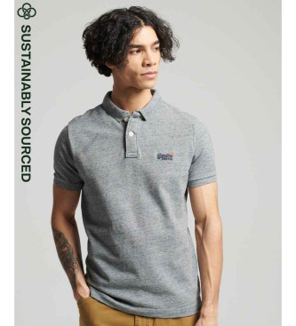 Superdry para hombre. M1110031A Polo clásico de piqué confeccionado en algodón orgánico gris (3XL), Casual, Manga corta
