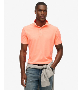 Superdry för män. M1110440A Essential stickad polotröja korall (XXL), Casual, Bomull, Kort ärm