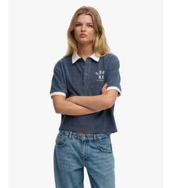 Superdry para mujer. W6012210A Polo Heritage Terry marino (M), Casual, Algodón, Manga corta