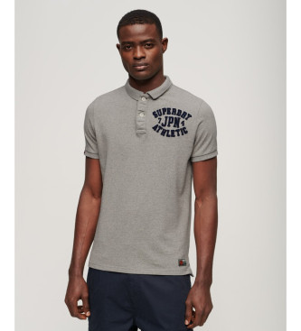 Superdry för män. M1110396A Vintage Athletic grå polotröja (XL), Casual, Bomull, Kort ärm