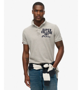 Superdry para hombre. M1110396A Polo Vintage Athletic gris (XXL), Casual, Algodón, Manga corta