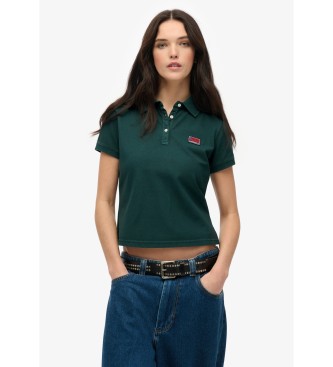 Superdry para mujer. W6012049A Polo con gráfico Athletic Essential verde (M), Casual, Algodón, Manga corta