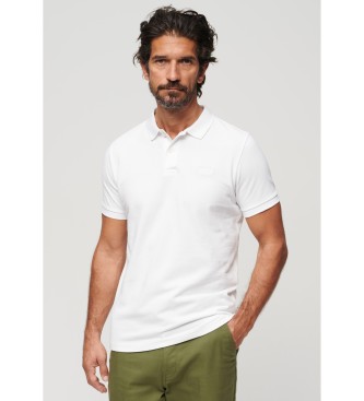 Superdry para hombre. M1110343A Polo de piqué Classic blanco (L), Casual, Algodón, Manga corta