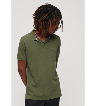 Superdry para hombre. M1110343A Polo de piqué Classic verde (S), Casual, Algodón, Manga corta