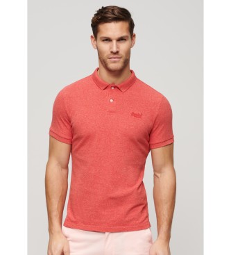 Superdry para hombre. M1110343A Polo de piqué Classic rojo (S), Casual, Algodón, Manga corta