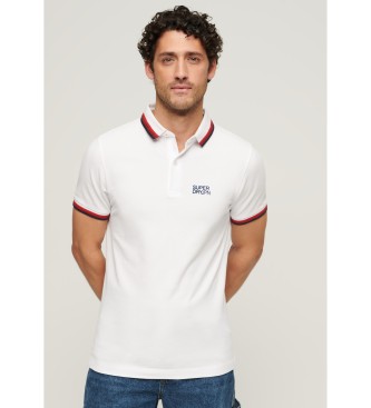 Superdry för män. M1110387A Sportswear vit pipig polotröja (L), Casual, Bomull, Kort ärm