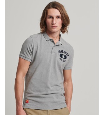 Superdry - pour homme. polo gris superstate
