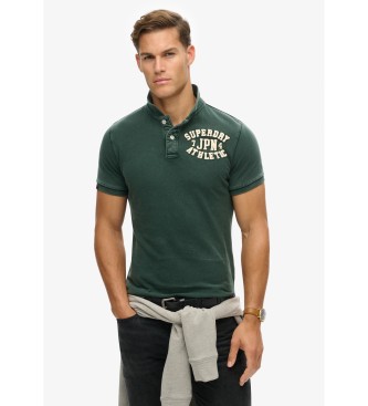 Superdry para hombre. M1110396A Polo Vintage Athletic verde (S), Casual, Algodón, Manga corta