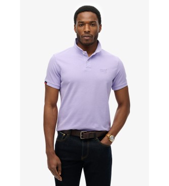 Superdry para hombre. M1110439A Polo Vintage Destroy lila (S), Casual, Algodón, Manga corta