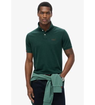 Superdry para hombre. M1110439A Polo Vintage Destroy verde (XXL), Casual, Algodón, Manga corta