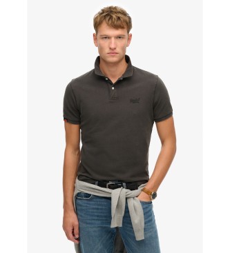 Superdry para hombre. M1110439A Polo Vintage Destroy negro (L), Casual, Algodón, Manga corta