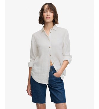 Superdry Camisa Prmium de Lino blanco