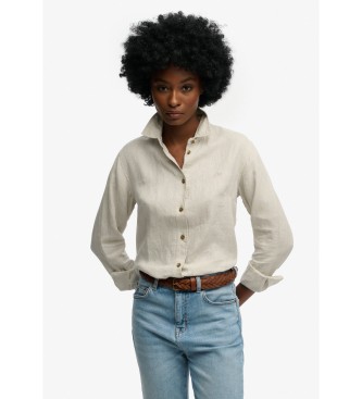 Para mujer. W4010587A Camisa Premium Slim (XXS), Casual, Lino, Manga larga