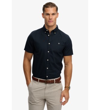 Superdry för män. M4011101A Preppy Oxford marinblå skjorta (L), Casual, Bomull, Klassisk, Kort ärm, Marino
