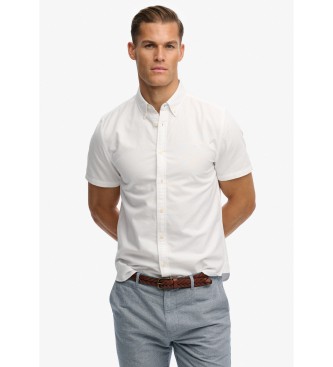 Superdry för män. M4011101A Preppy Oxfordskjorta vit (XXL), Casual, Bomull, Klassisk, Kort ärm