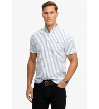 Superdry Camisa Oxford Preppy de manga corta a rayas blanco