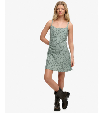 Superdry para mujer. W8012118A Vestido Printed Cami Mini verde (S), Casual, Viscosa, Sin mangas / Tirantes