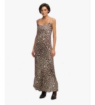 Para mujer. W8012049A Vestido Printed Maxi Slip (S), Casual, Viscosa, Sin mangas / Tirantes
