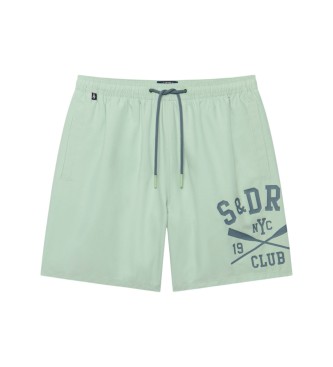 Superdry para hombre. M3010265A Bañador Printed Logo 16 verde (XXL), Beachwear, Poliéster Reciclado